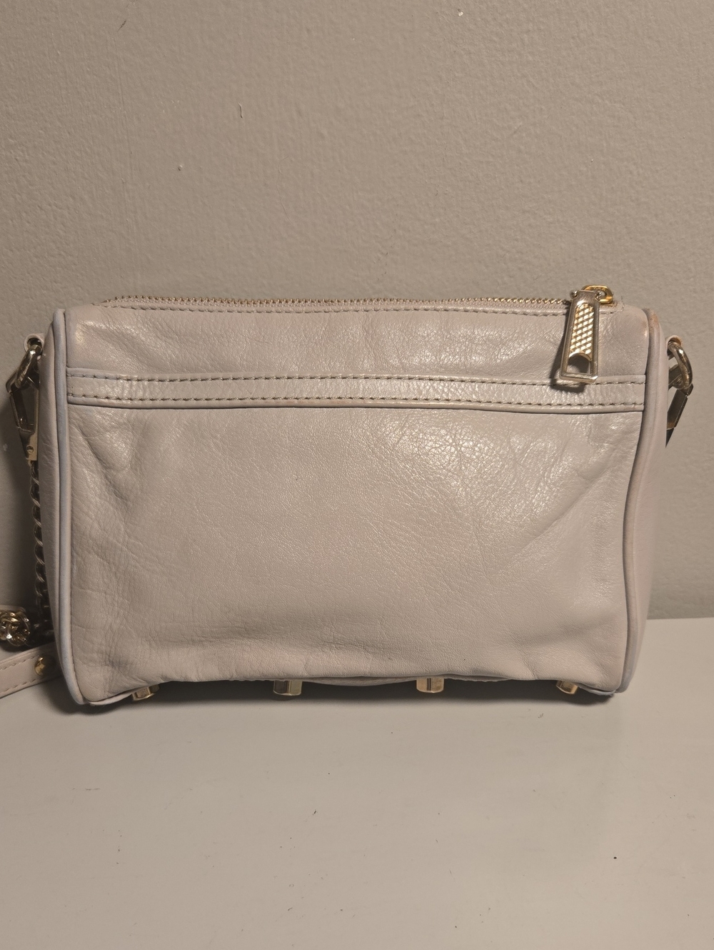 Rebecca Minkoff Gray Mini MAC Leather Crossbody with Gold Hardware - Picture 7 of 9